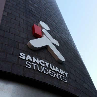 Sign lettering and logo - Sanctuary students