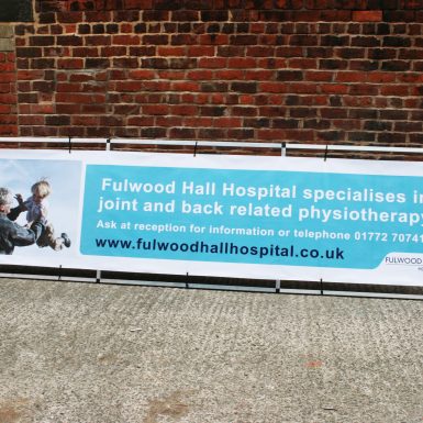 A frame banner stand - Fulwood Hall Hospital