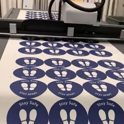 Covid 19 'Stay Safe' floor stickers - Navy blue