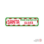 Personalised Christmas family name sign standard - green and red