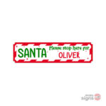 Personalised Christmas family name sign standard - red and green