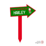 Personalised Christmas family name sign with stake - Santa