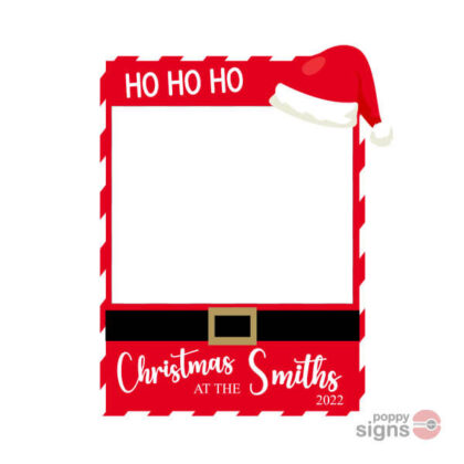 Personalised Christmas name selfie sign - red