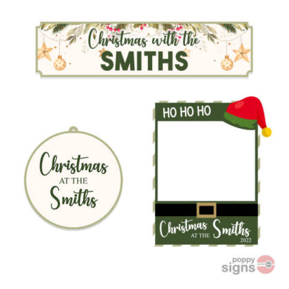 Personalised Christmas name sign bundle two