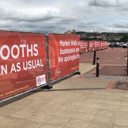 Chorley Council digitally printed mesh banner for Heras Fencing