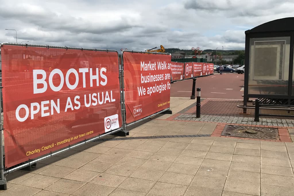 chorley-council-digitally-printed-mesh-banners-for-heras-fencing Chorley Council digitally printed mesh banner for Heras Fencing