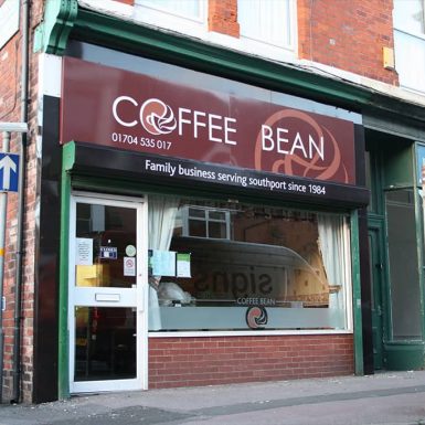 Coffee Bean - sign tray with full colour digitally printed graphics on face.