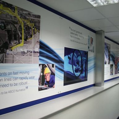 Emerson aluminium composite panels with full colour digital printed wall graphics