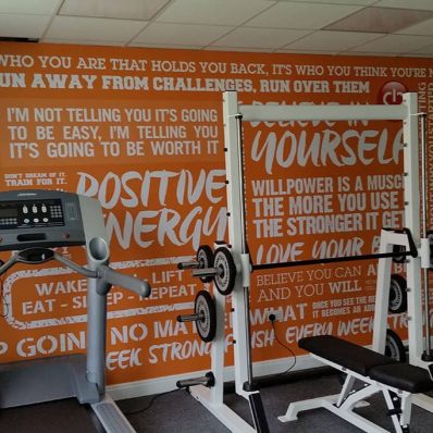 Love Energy Savings GYM digitally printed full colour wallpaper