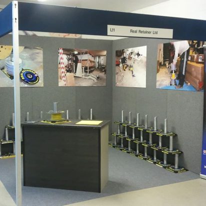 Real Retainer Ltd show stand, roller banners, images mounted on 5mm PVC and graphics for product