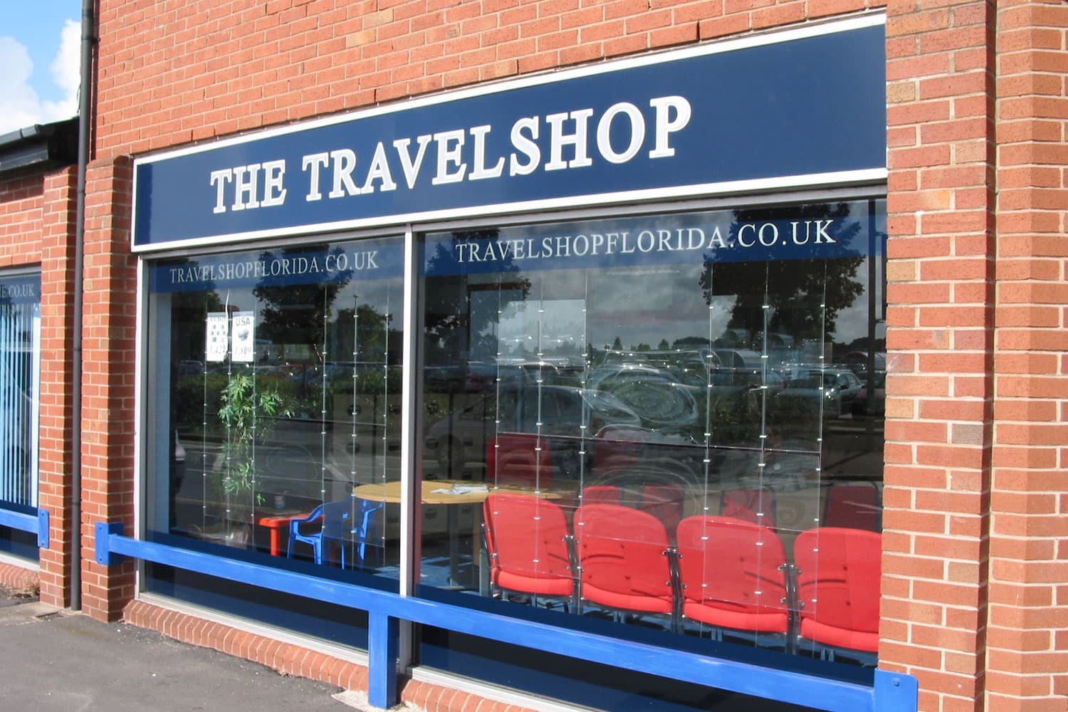 the travel shop leyland flat panel external sign in a panatrim frame