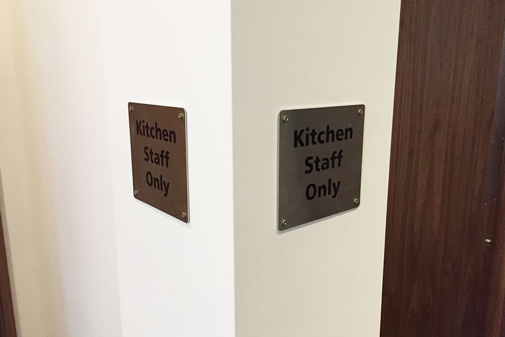 afc-fylde-two-brushed-stainless-steel-plaque-interior-wayfinding-signs AFC Fylde - two brushed stainless steel plaque interior wayfinding signs