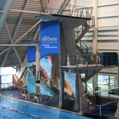 Aquatic Centre Training Camp in Manchester event branding