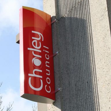 Chorley Council- illuminated projecting 3D wall sign