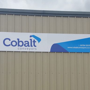 Cobalt Conveyers - digitally printed flat panel sign