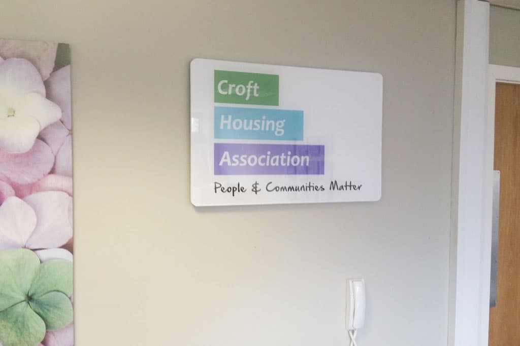 croft-housing-association-acrylic-plaque-with-digital-print-mount-on-chrome-stand-off-locators Croft Housing Association - acrylic plaque with digital print mount on chrome stand-off locators
