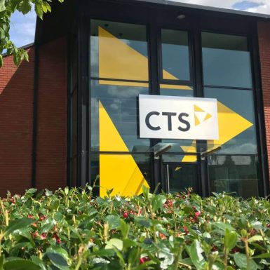 CTS - laser cut acrylic letters mounted on an aluminium sign tray