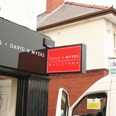 David H Myers - fret cut halo illuminated projecting lightbox