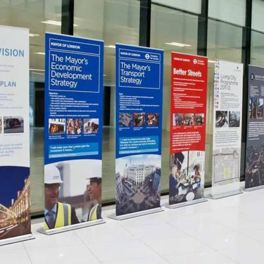 Mayors of London - collection of 800mm digitally printed PVC pop-up banners