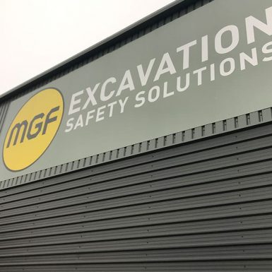 MGF Excavation Safety Solutions - digitally printed flat panel sign