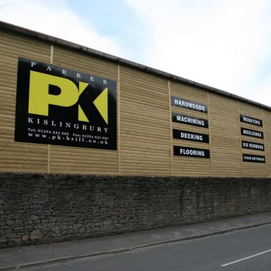 Parker Kislingbury - digitally printed cut vinyl letters on flat panel signs