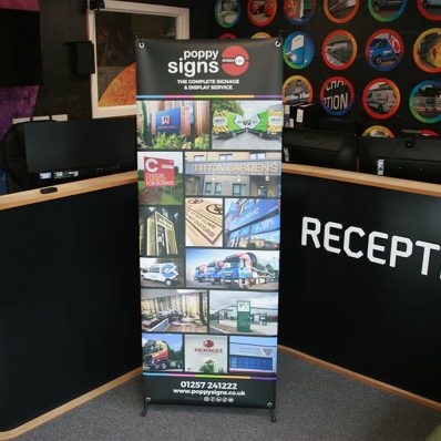 Poppy Signs - 600mm digitally printed PVC pop-up X banner