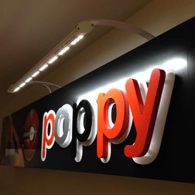 Poppy Signs - branding CNC and laser cut variable acrylic letters