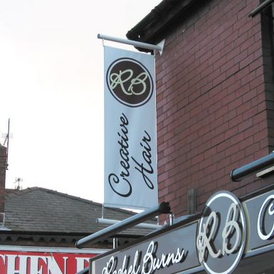 Rachel Burns - double sided digitally printed projecting PVC banner