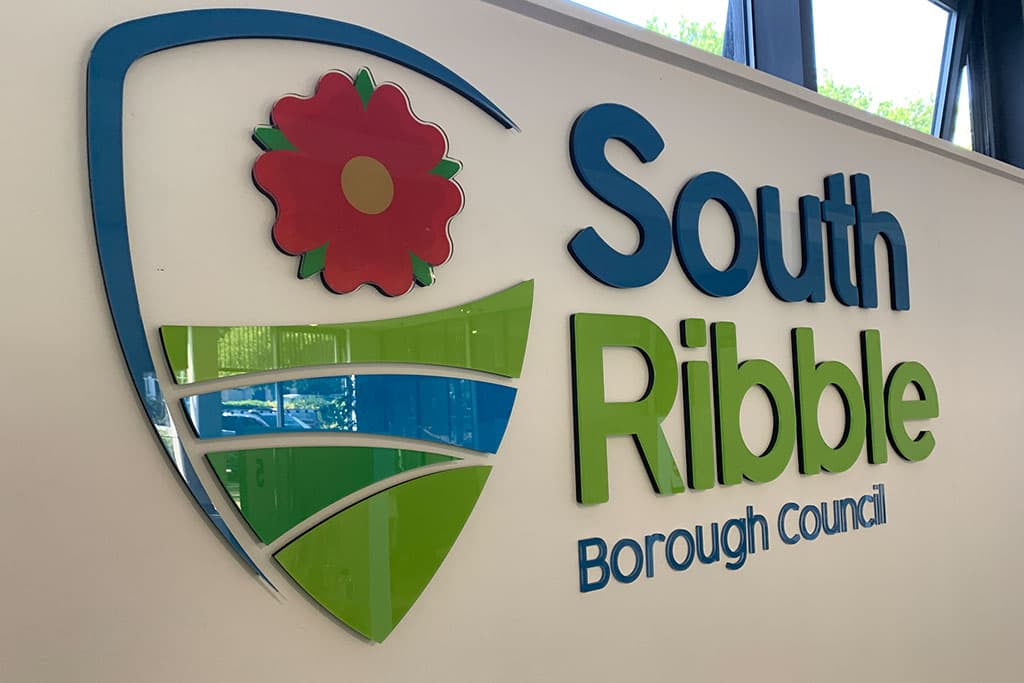south-ribble-council-laser-cut-acrylic-sign South Ribble Council - laser cut acrylic sign