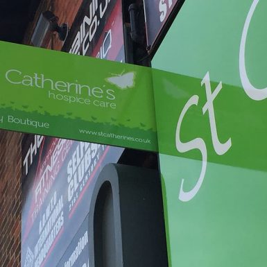 St-Catherine's Hospice Care - sign tray with digitally printed graphics