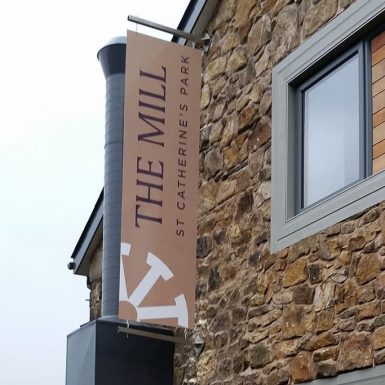 St-Catherine's The Mill - double sided projecting PVC banner