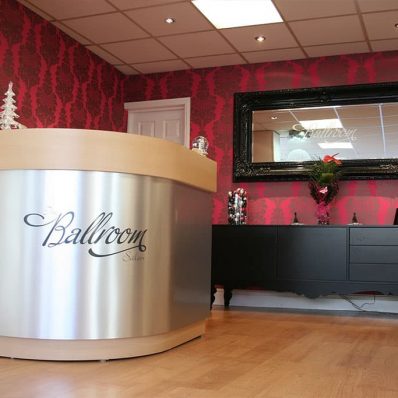 The Ballroom Salon - internal reception vinyl cut lettering