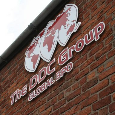 The DDC Group - acrylic stand-off letters shape with cut vinyl warehouse sign