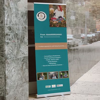 The Zen Mum - 800mm digitally printed PVC pop-up banner