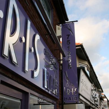 Tris Hair - digitally printed projecting sign