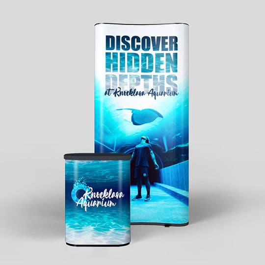 1x3 pop-up stand with presentation counter - banner