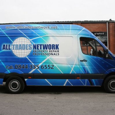 All Trades Network - digitally printed full vehicle wrap