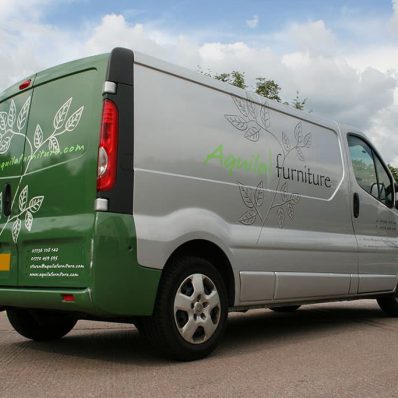 Aquila Furniture - part wrap with cut vinyl vehicle graphics