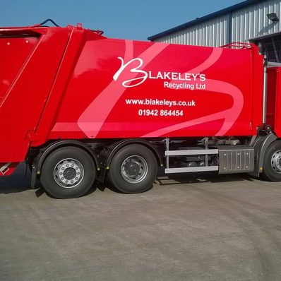 Blakeley's Recycling truck - digitally printed cut graphics