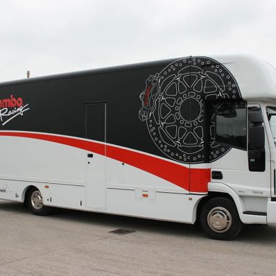 Brembo Racing - partial wrap in matt black with cut vinyl truck graphics