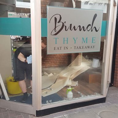 Brunch Thyme - frosted window graphics