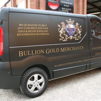 Bullion Gold Merchants - matt black wrap with digital printed graphics