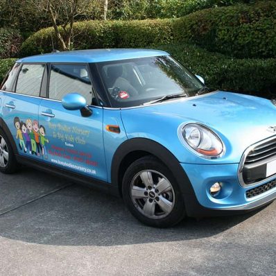 Busy Bodies Nursery - print and cut vinyl vehicle graphics