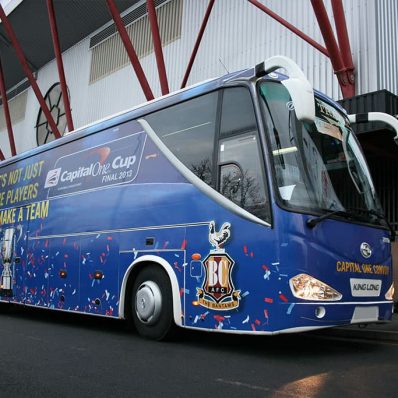 Bradford AFC coach -full colour digitally printed wrap