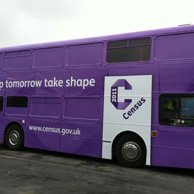 Census - full bus wrap in digitally printed graphics