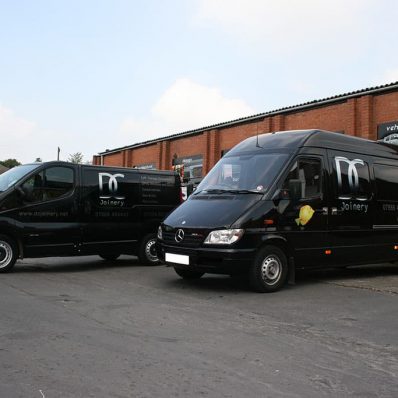 DC Joinery fleet - digitally printed cut vinyl vehicle graphics