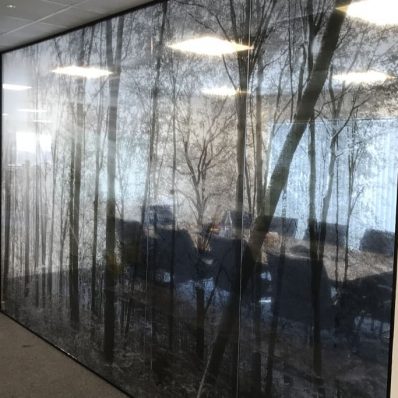 Diamond Interiors The Idol - window graphics digitally printed on clear vinyl
