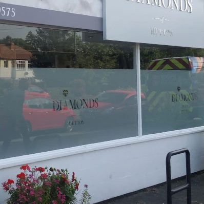 Diamonds - etched effect frosted window graphics