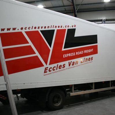 Eccles Van Lines - cut vinyl graphics on truck sides