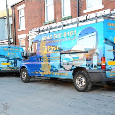 First Investment fleet - digitally printed fitted vehicle wrap